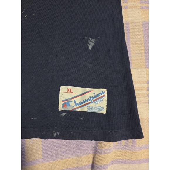 Vintage 80s Notre Dame Football T Shirt Jersey Champion USA Size XL Thrashed 90s - Picture 4 of 16